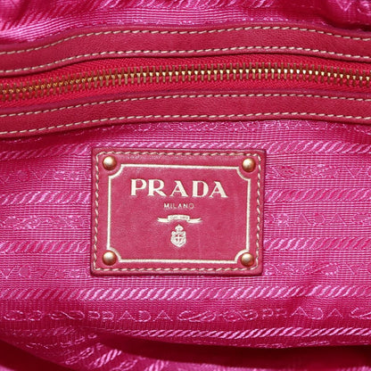 Prada Logo Drawstring Tote Tessuto, PINK, NYLON, Tote bag