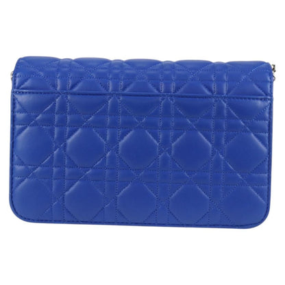 Christian Dior Miss Dior Promenade Pouch Cannage Quilt Lambskin, BLUE, LEATHER, Shoulder bag