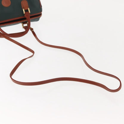 Fendi Vintage Pequin Convertible Boston Bag Coated Canvas, GREEN, CANVAS, Handbag