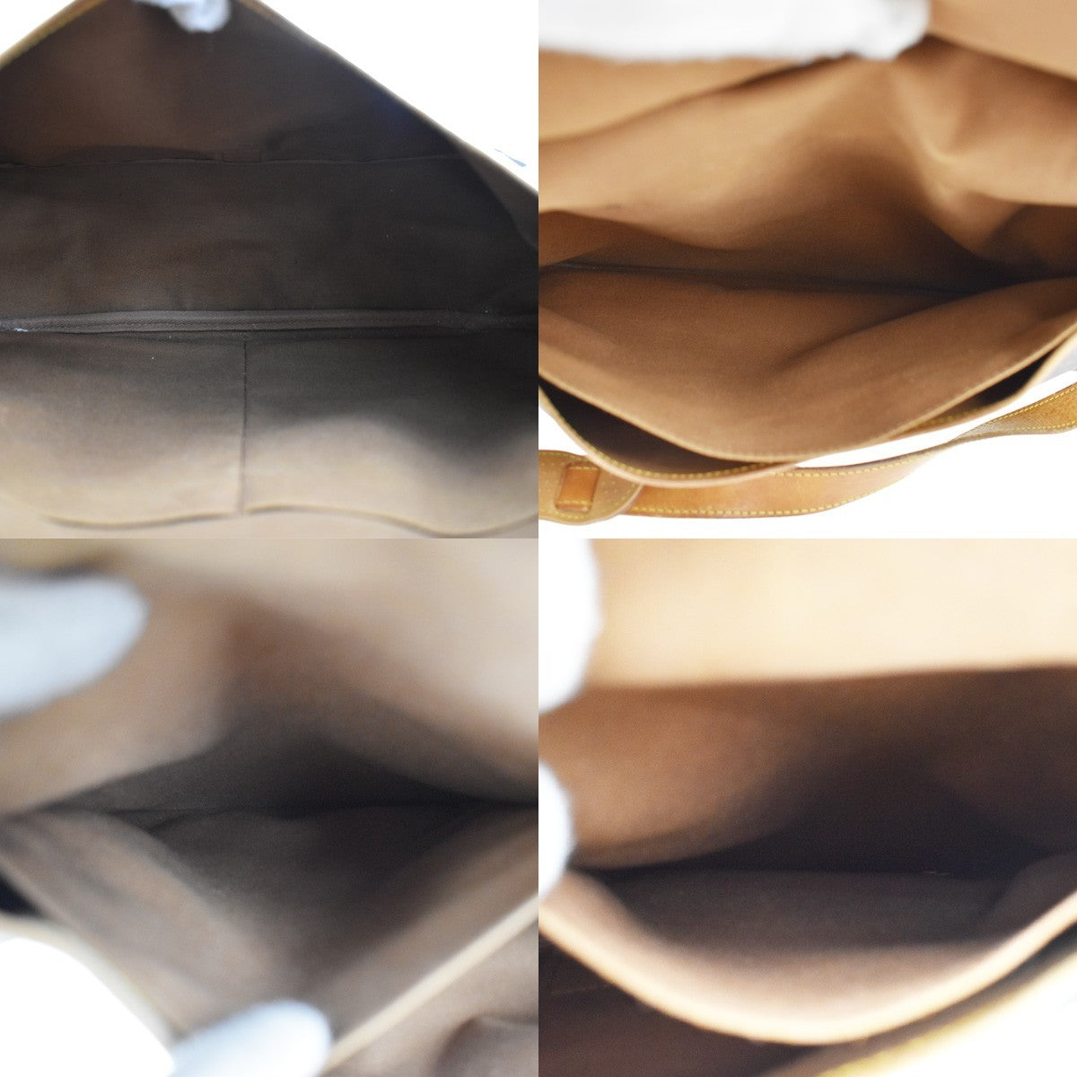 Louis Vuitton Saumur Handbag Monogram Canvas, BROWN, LEATHER, Shoulder bag