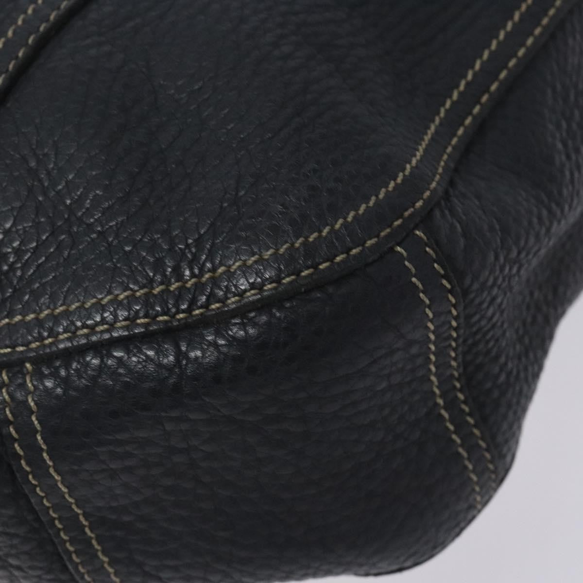 Prada Vintage Shoulder Bag Leather, NAVY, LEATHER, Shoulder bag