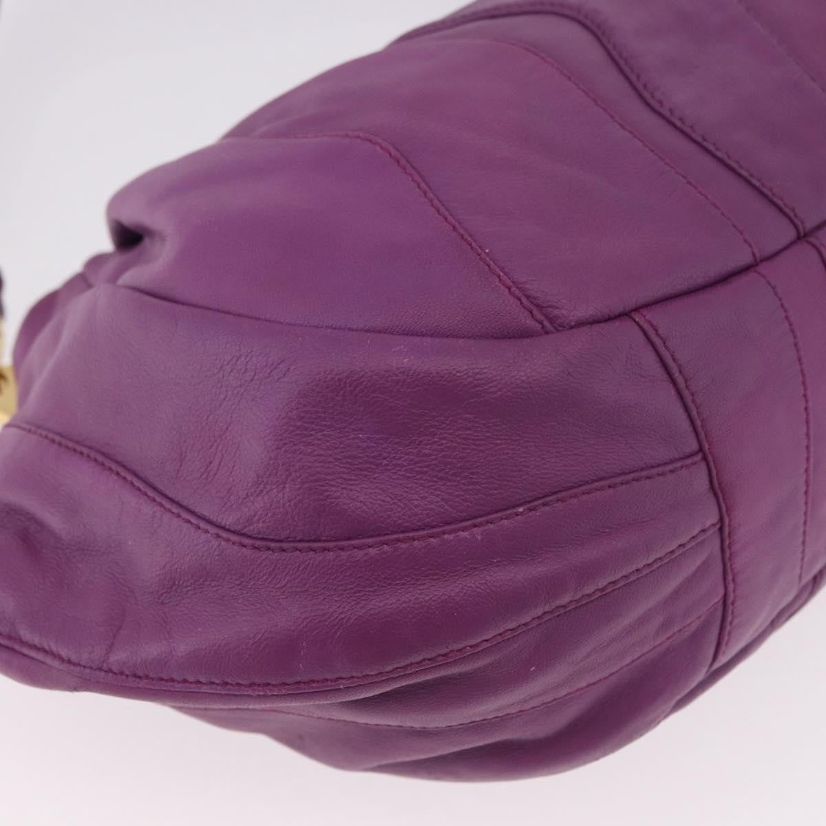 Prada Pleats Shoulder Bag Cervo Leather, Purple, Leather, Handbag