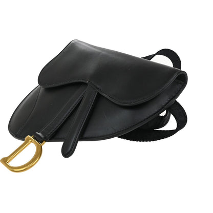 Christian Dior Saddle Belt Bag Leather, BLACK, LEATHER, Clutche & pouche