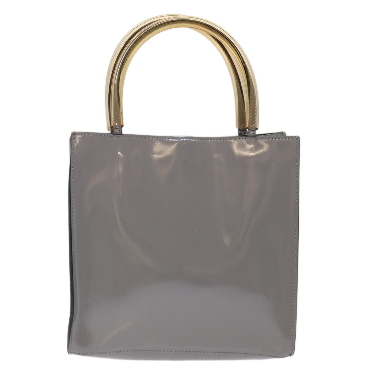 Salvatore Ferragamo Shopper Tote Patent Leather, GRAY, PATENT_LEATHER, Tote bag