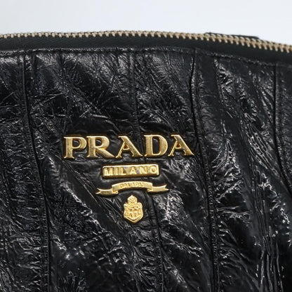Prada Vintage Handbag Leather, BLACK, LEATHER, Handbag