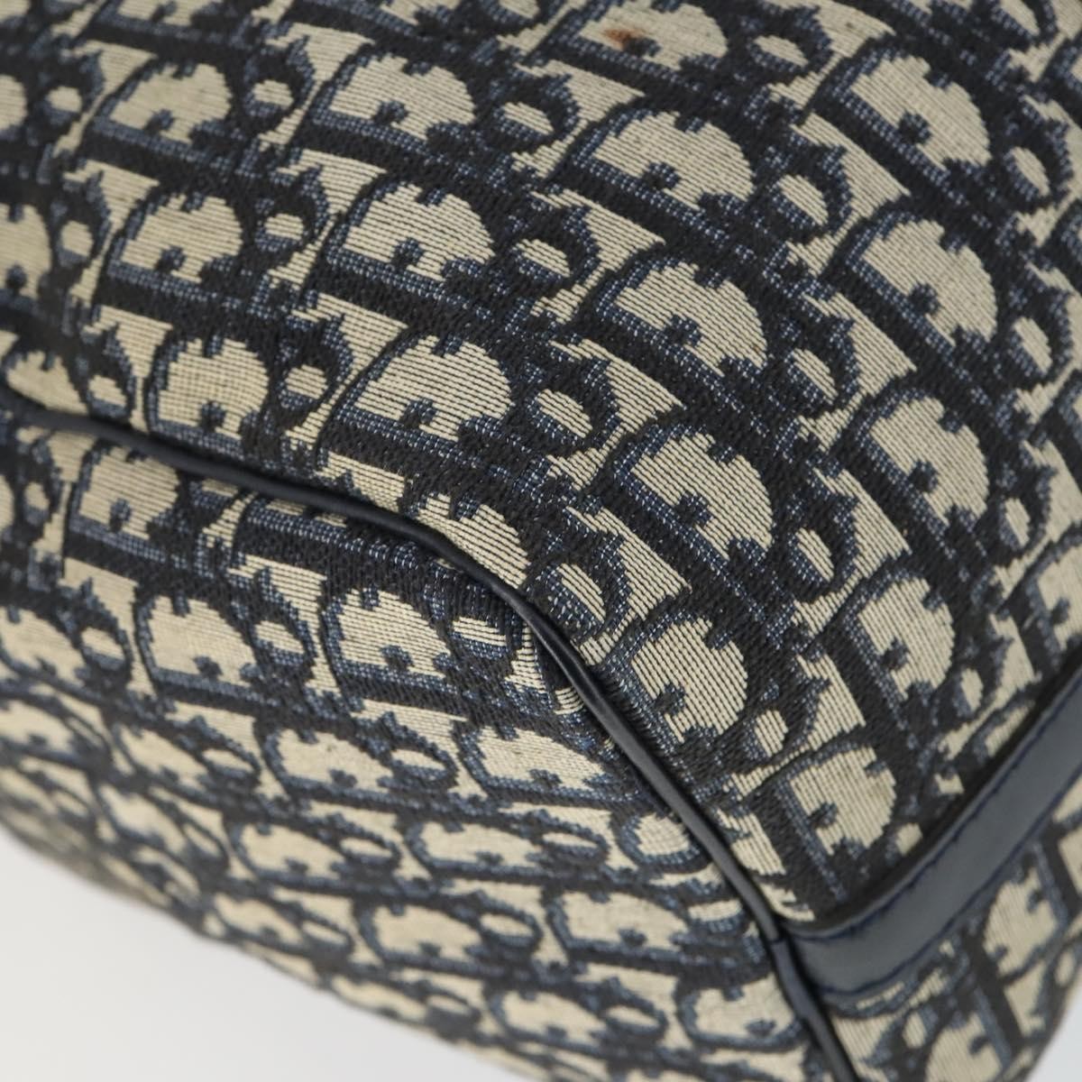 Christian Dior Vintage Trotter Boston Bag Canvas, NAVY, CANVAS, Travel bag