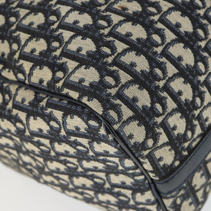 Christian Dior Vintage Trotter Boston Bag Canvas, NAVY, CANVAS, Travel bag