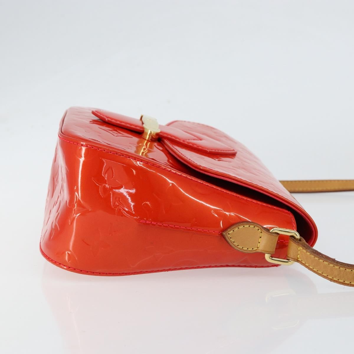 Louis Vuitton Bellflower Handbag Monogram Vernis, RED, PATENT_LEATHER, Shoulder bag