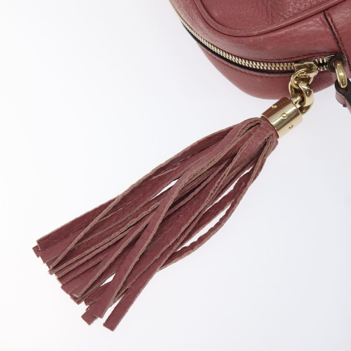 Gucci Soho Disco Crossbody Bag Leather, PINK, LEATHER, Shoulder bag