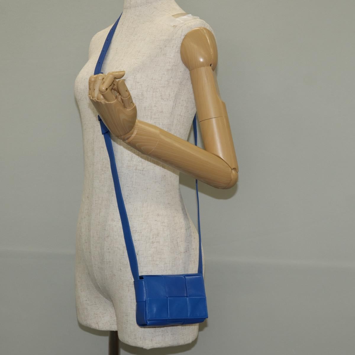Bottega Veneta Fun Cassette Crossbody Bag Maxi Intrecciato Leather, BLUE, LEATHER, Crossbody bag