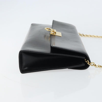 Salvatore Ferragamo Gancini Chain Shoulder bag Leather, BLACK, LEATHER, Shoulder bag