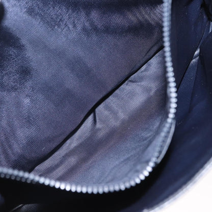 Celine Vintage Macadam Shoulder Bag Canvas and Leather, BLACK, CANVAS, Shoulder bag