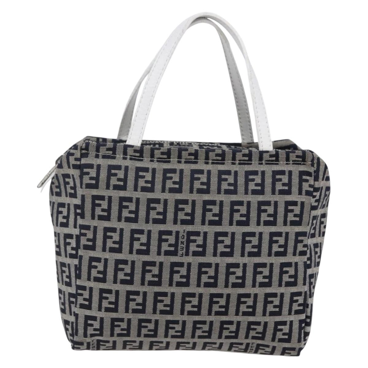 Fendi Vintage Top Handle Bag Zucchino, NAVY, CANVAS, Tote bag