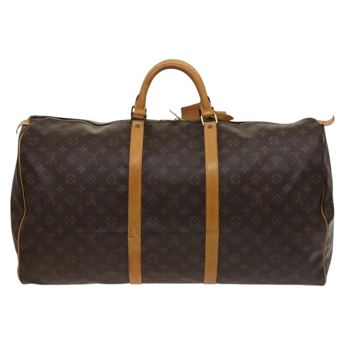 Louis Vuitton Keepall Bag Monogram Canvas, BROWN, CANVAS, Travel bag