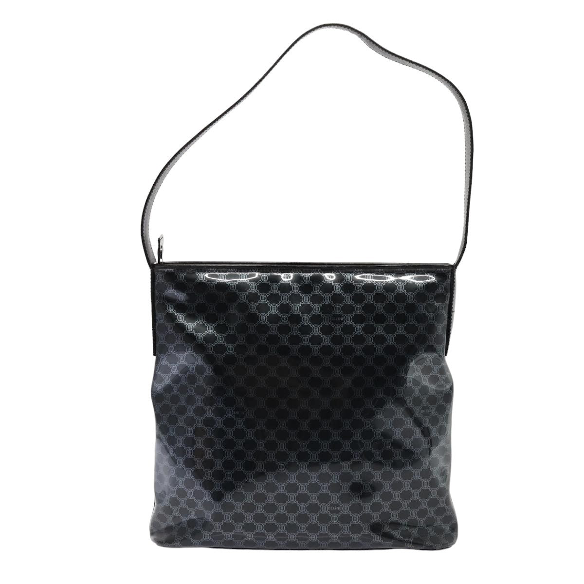 Celine Vintage Macadam Shopper Tote Venyl, BLACK, CANVAS, Tote bag