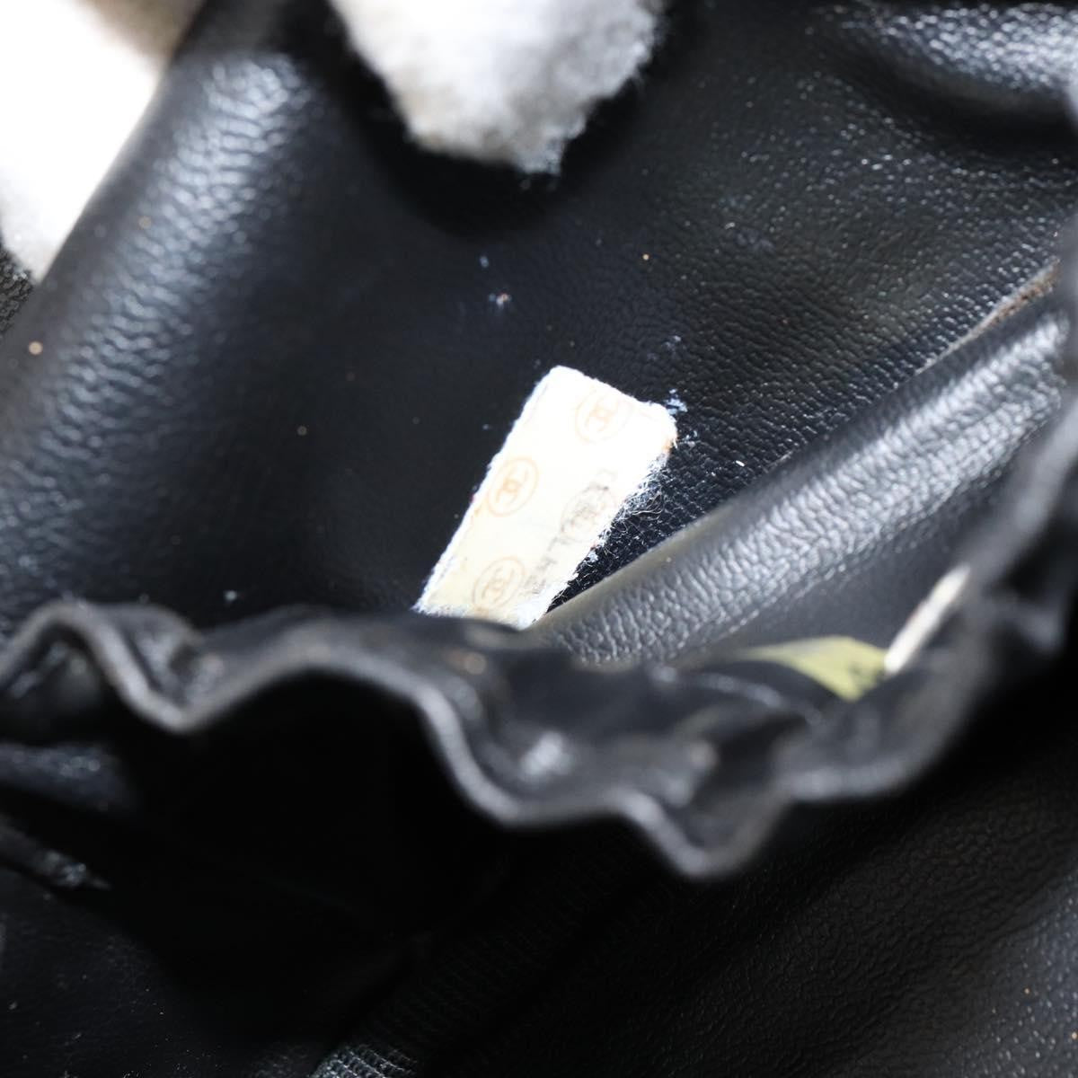 Chanel Vintage Cosmetic Case Leather, BLACK, LEATHER, Clutche & pouche