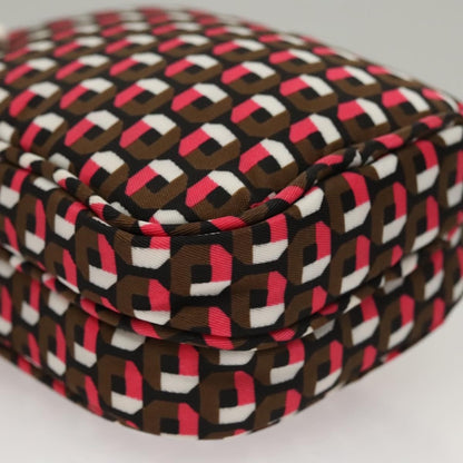 Prada Baguette Shoulder Bag Quilted Tessuto with Leather, BROWN, NYLON, Shoulder bag