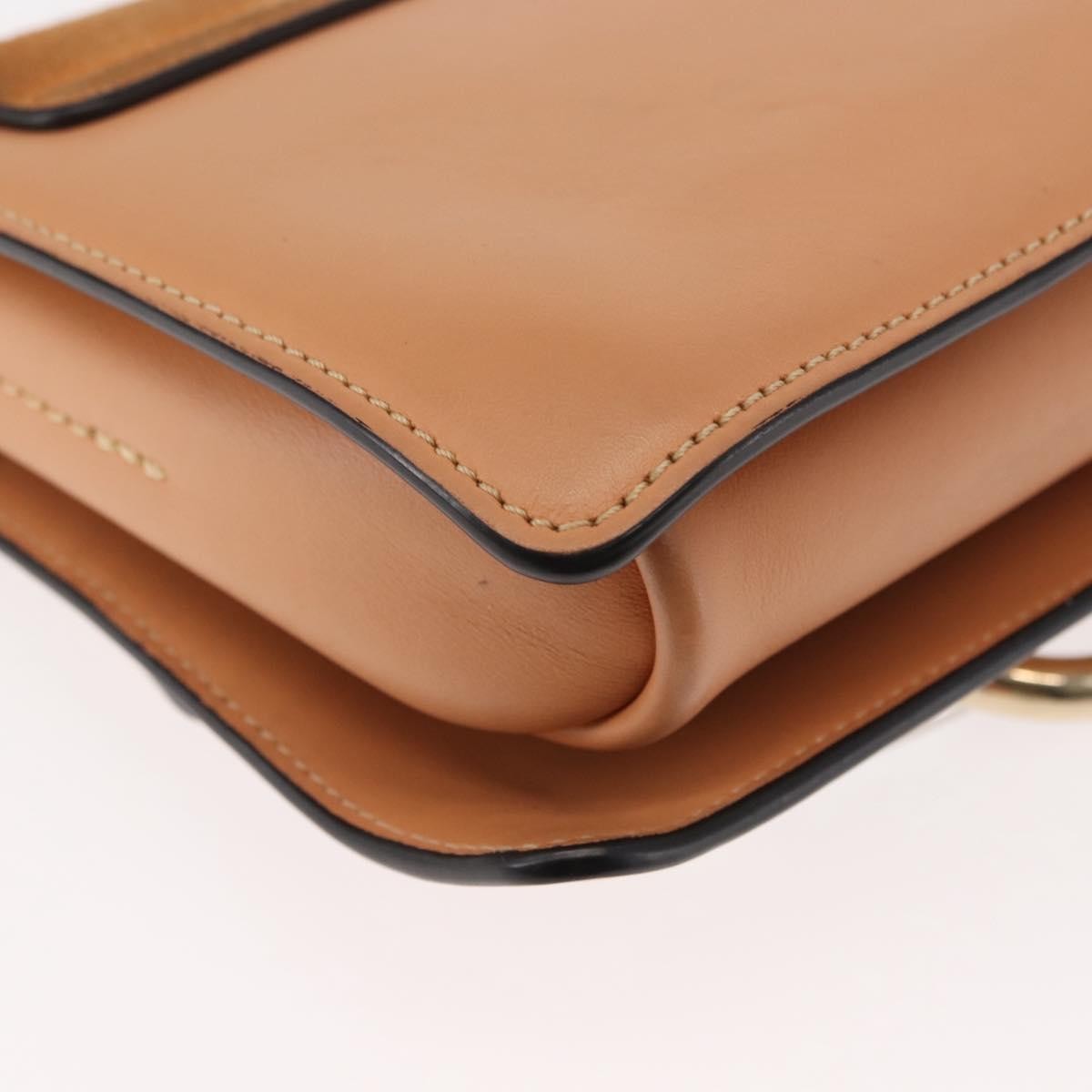 Chloe Faye Shoulder Bag Leather and Suede, BEIGE, LEATHER, Shoulder bag