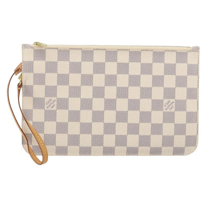 Louis Vuitton Neverfull Pochette Damier, BEIGE, CANVAS, Clutche & pouche