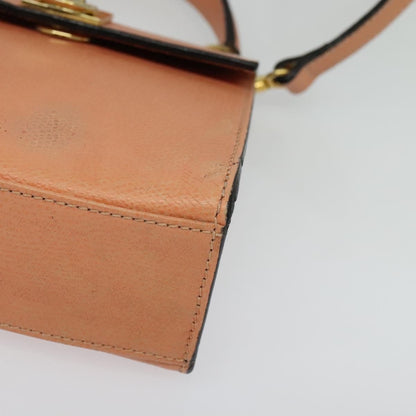 Celine Vintage Convertible Turnlock Top Handle Bag Leather, ORANGE, LEATHER, Handbag