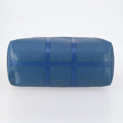 Louis Vuitton Keepall Bag Epi Leather, BLUE, LEATHER, Travel bag