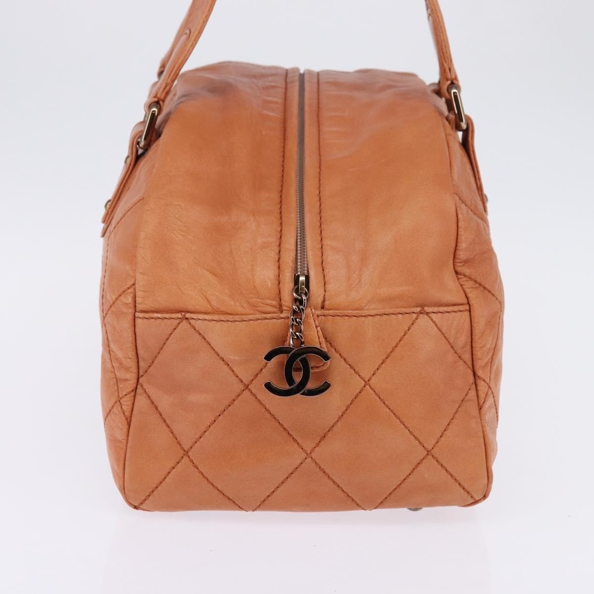 Chanel Cloudy Bundle Bowler Bag Quilted Lambskin, BROWN, LEATHER, Handbag