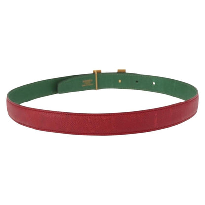 Hermes Constance Belt Leather, Red, Leather, Belt