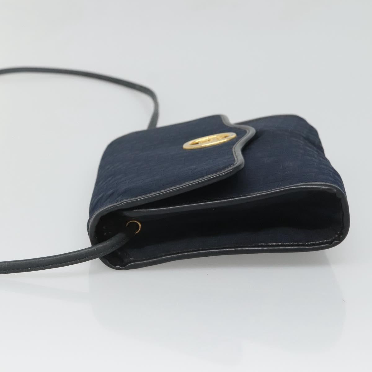 Christian Dior Vintage Trotter Flap Shoulder Bag Canvas, NAVY, CANVAS, Shoulder bag