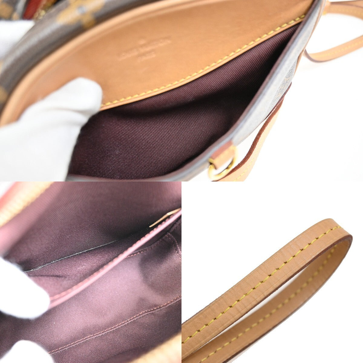 Louis Vuitton Deauville Handbag Monogram Canvas, BROWN, CANVAS, Handbag