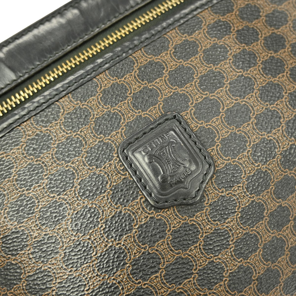 Celine C Macadam Pouch Canvas, BROWN, CANVAS, Clutche & pouche