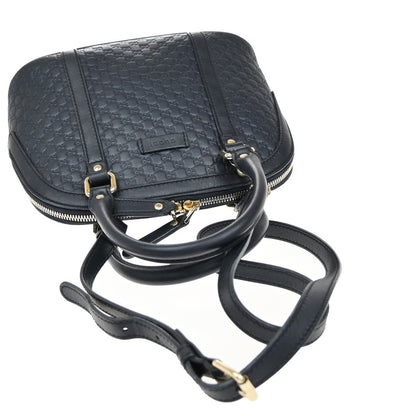 Gucci Convertible Dome Satchel Microguccissima Leather, NAVY, LEATHER, Handbag