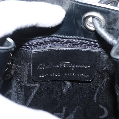 Salvatore Ferragamo Vala Backpack Leather, BLACK, LEATHER, Backpack