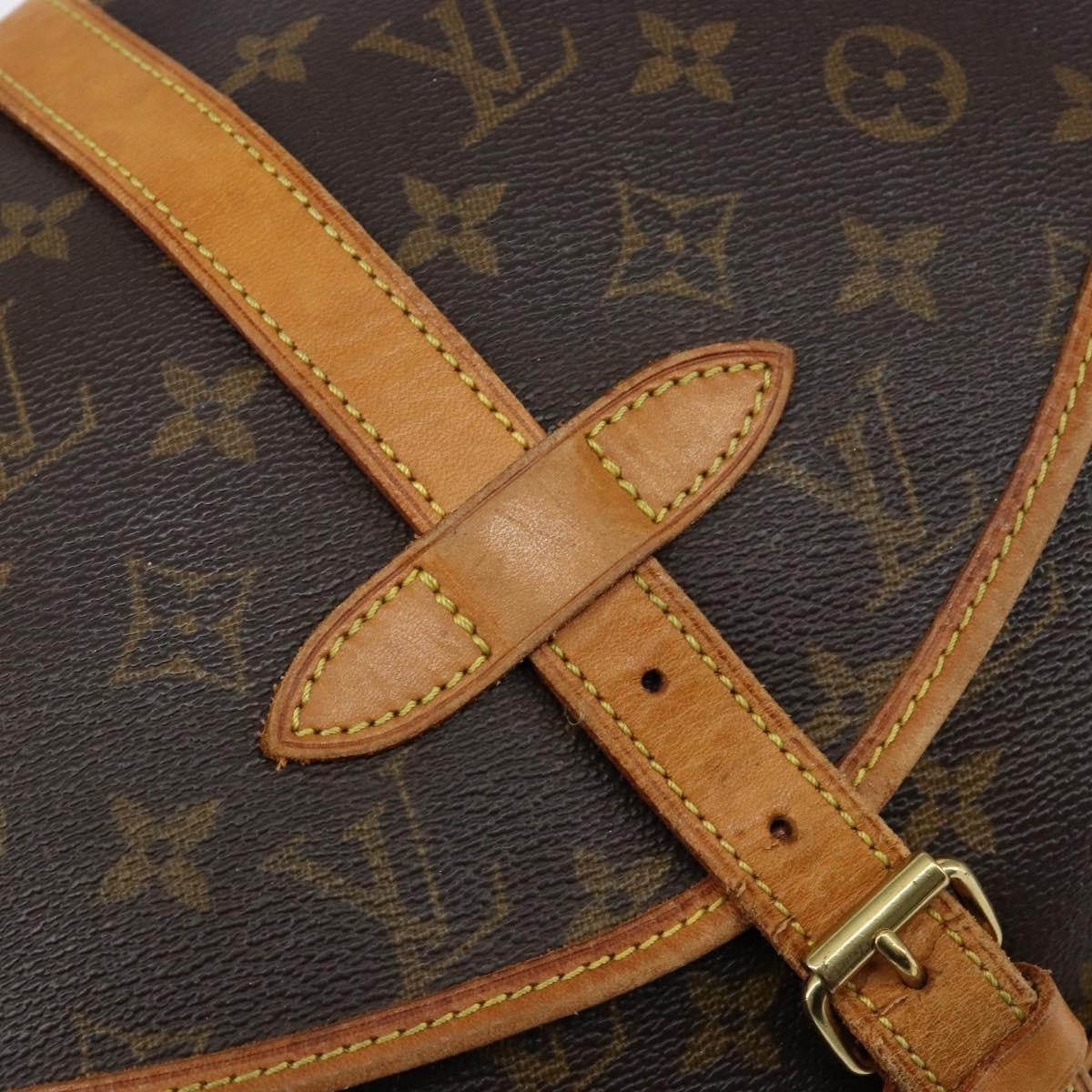 Louis Vuitton Saumur Handbag Monogram Canvas, BROWN, CANVAS, Shoulder bag