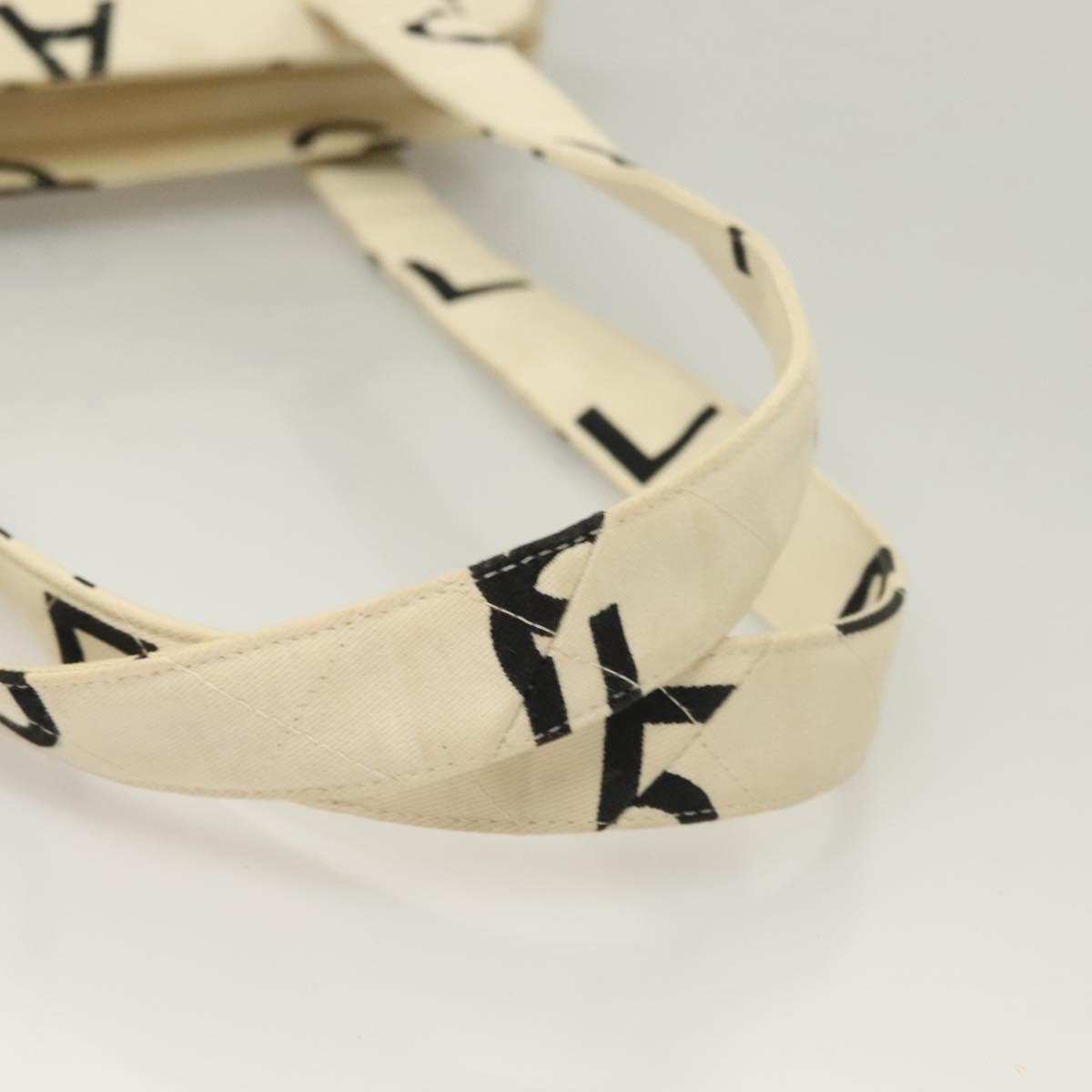 Chanel Vintage Coco Logo Zip Tote Quilted Printed Canvas, WHITE, CANVAS, Tote bag