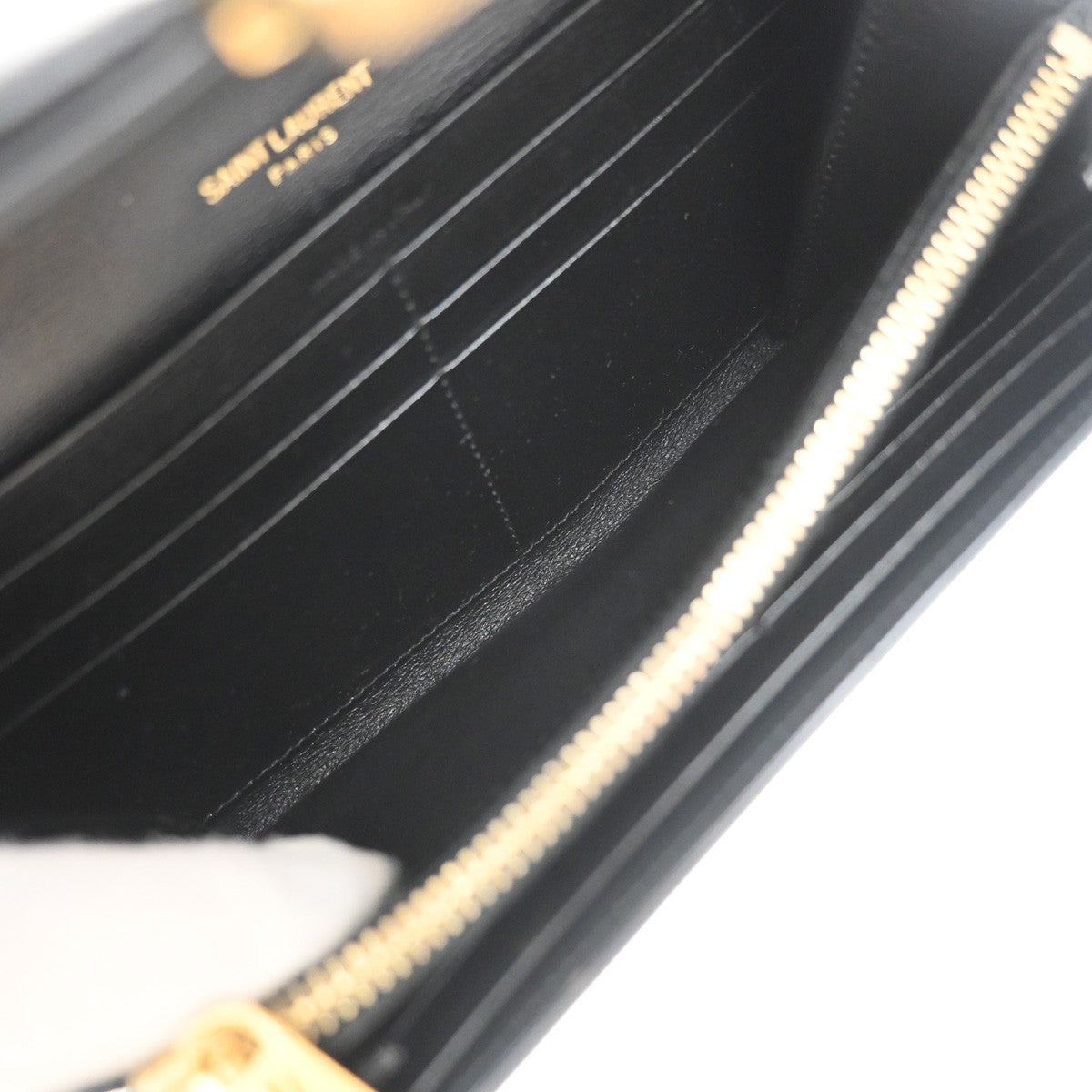 Saint Laurent Bellechasse Flap Wallet Leather, BLACK, LEATHER, Wallets