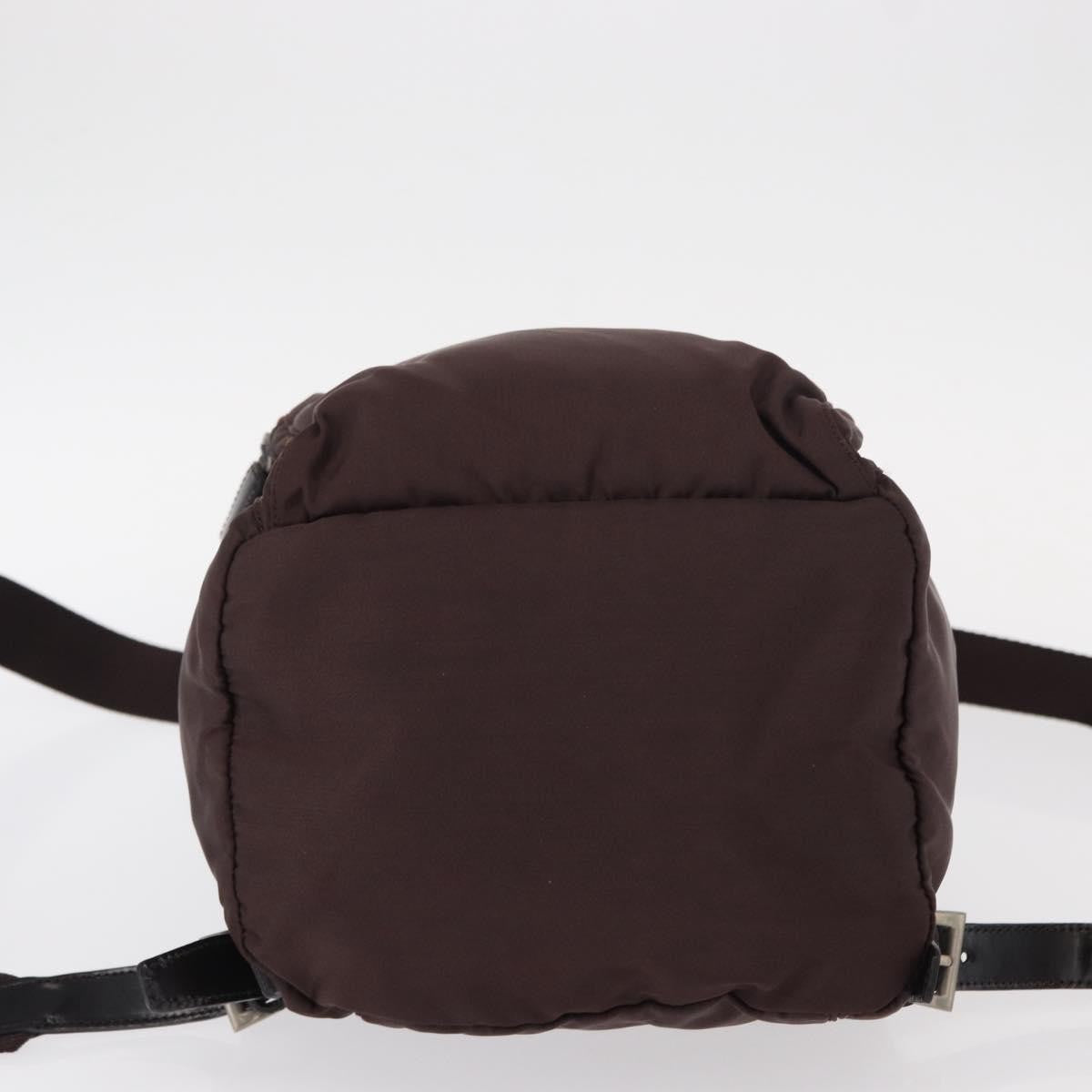 Prada Front Pocket Backpack Tessuto, BROWN, NYLON, Backpack