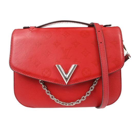 Louis Vuitton Very Messenger Monogram Leather, RED, LEATHER, Shoulder bag