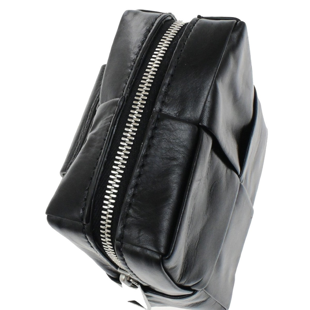 Bottega Veneta Cassette Belt Bag Padded Intrecciato Leather, BLACK, LEATHER, Crossbody bag