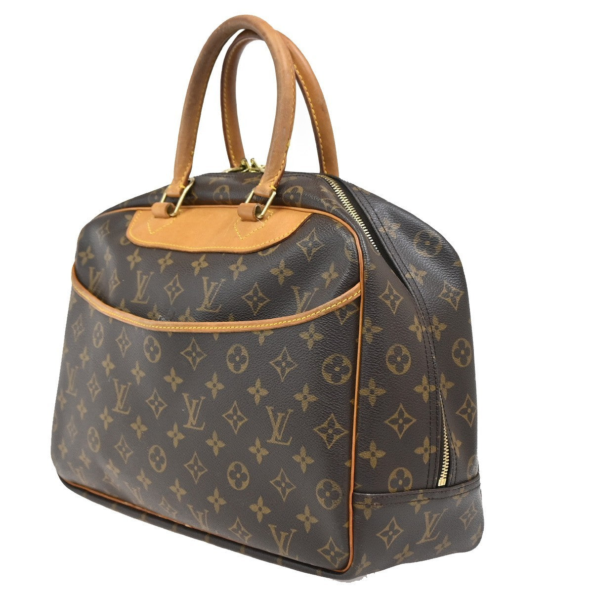 Louis Vuitton Deauville Handbag Monogram Canvas, BROWN, LEATHER, Handbag