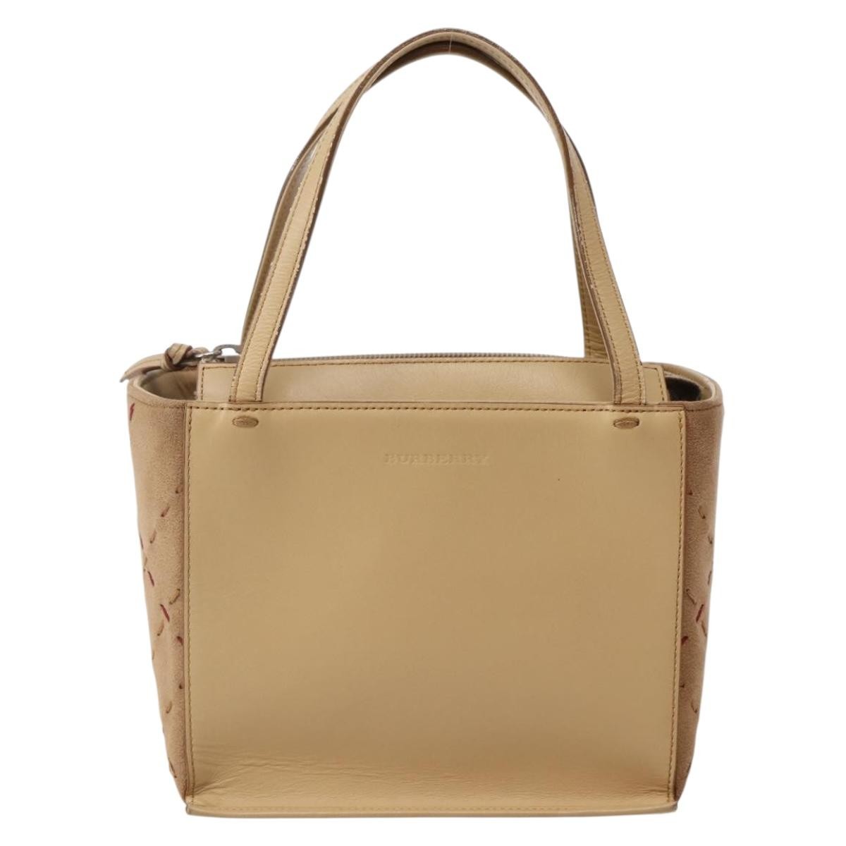 Burberry Vintage Handbag Leather, BEIGE, LEATHER, Handbag