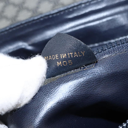 Celine Vintage Macadam Shoulder Bag Canvas and Leather, BLACK, CANVAS, Shoulder bag