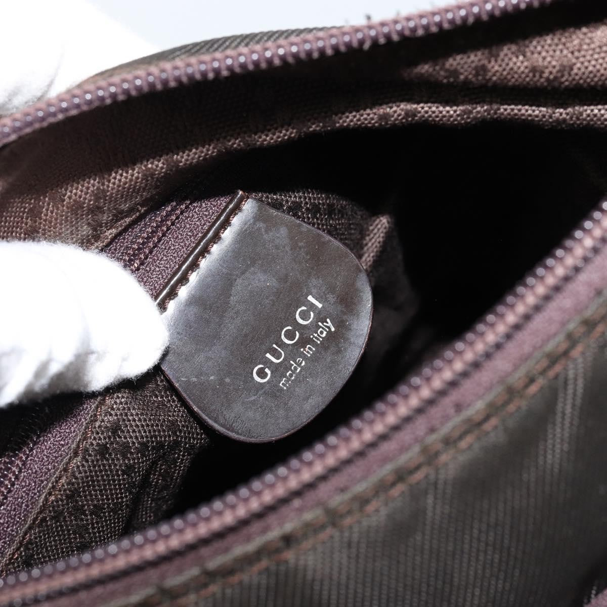 Gucci Vintage Bamboo Handle Bag Nylon, BROWN, NYLON, Handbag