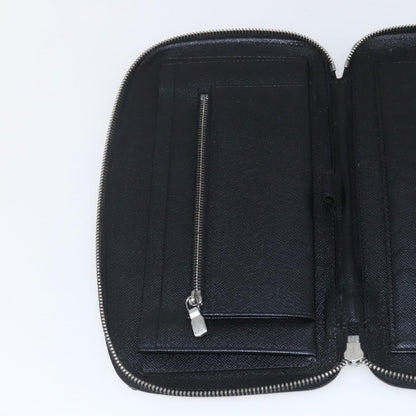 Louis Vuitton Atoll Organizer Wallet Taiga Leather, BLACK, LEATHER, Clutche & pouche