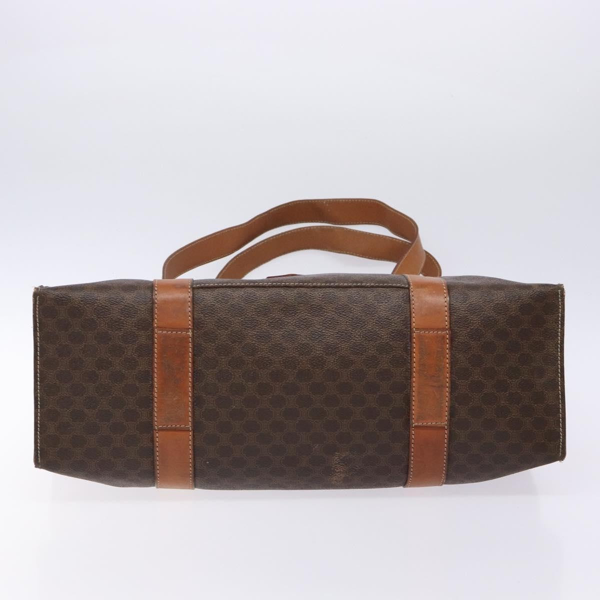 Celine Macadam Handbag Macadam with leather, BROWN, LEATHER, Handbag