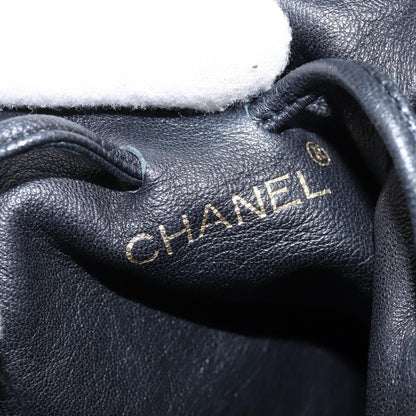 Chanel Vintage Drawstring Pouch Leather, BEIGE, LEATHER, Clutche & pouche