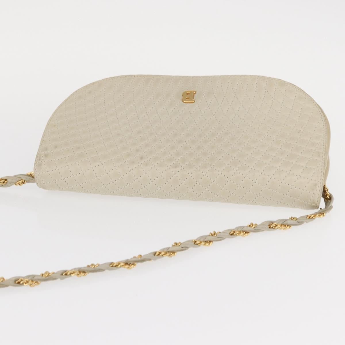 Bally Vintage Shoulder Bag Quilted leather, WHITE, LEATHER, Shoulder bag