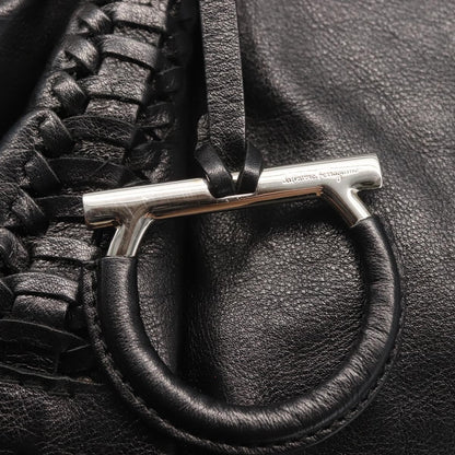 Salvatore Ferragamo Gancini Tote Leather, BLACK, LEATHER, Tote bag