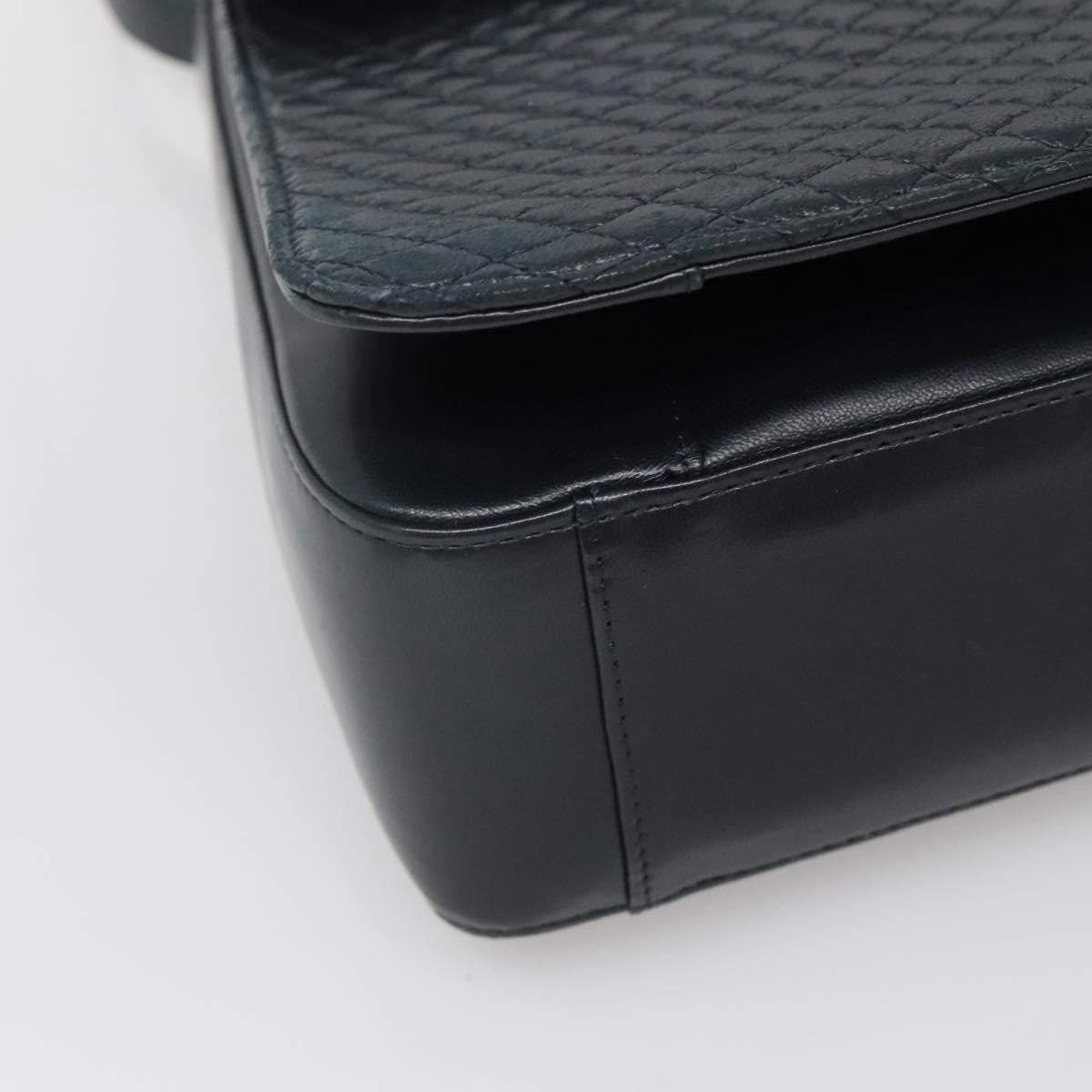 Bally Vintage Handbag Quilted Leather, NAVY, LEATHER, Handbag