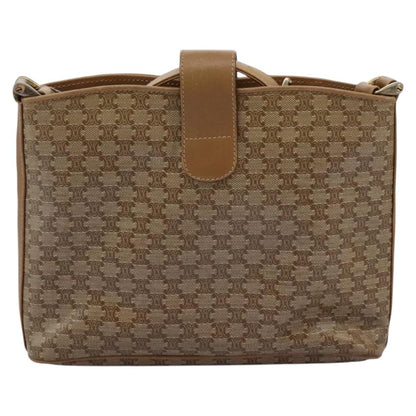 Celine Vintage Macadam Shoulder Bag Canvas, BEIGE, CANVAS, Shoulder bag