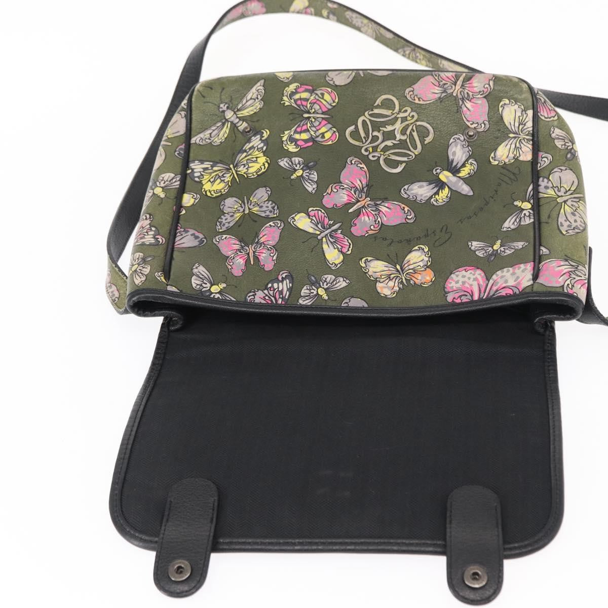 Loewe Anagram Shoulder Bag Leather, GREEN, LEATHER, Shoulder bag